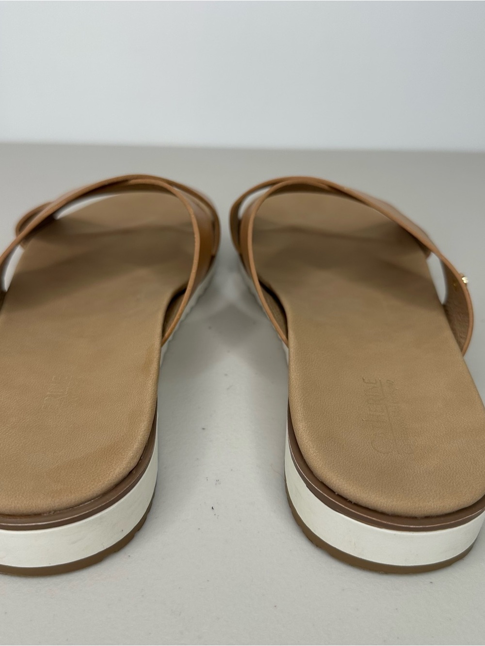 Catherine Malandrino Tan Criss Cross Slide Sandals Women’s Size 9 - Picture 3 of 11